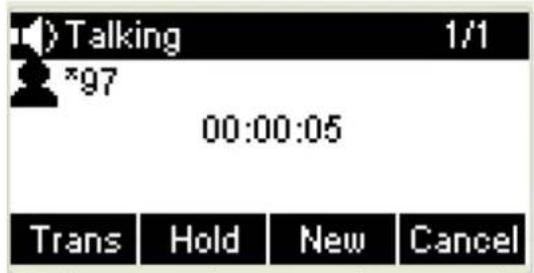 Talking 1/1 *97 00:00:05 Trans Hold New Cancel