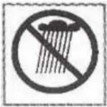 Prohibition sign with raindrops and cloud symbol, commonly used for noise reduction