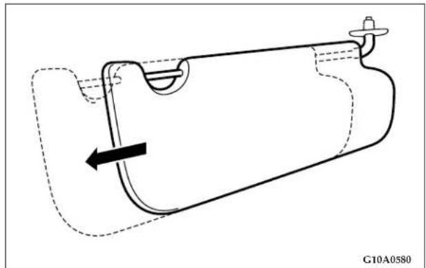 Chrysler Sebring Coupe (2004) - To adjust the sun visor position - 2