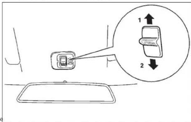 Diagram showing car seatbelt switch mechanism with labeled parts and directional arrows