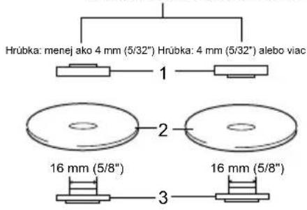 Hrúbka: menej ako 4 mm (5/32") Hrúbka: 4 mm (5/32") alebo viac 1 2 3 16 mm (5/8") 16 mm (5/8")