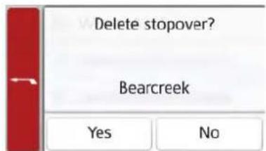 Delete stopover? Bearcreek Yes No