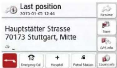 Last position 2015-01-05 12:44 Hauptstätter Strasse 70173 Stuttgart, Mitte Emergency Call + Hospital Petrol Station County Info Resume Save GPS info