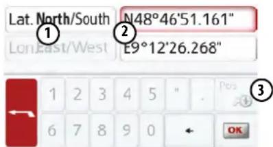 Lat. North/South N48°46'51.161" Lon East/West E9°12'26.268" 1 2 3 4 5 " . Pos 6 7 8 9 0 OK