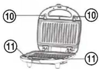 Labeled diagram of a portable electric heater with numbered parts for identification