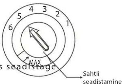 5 4 3 2 6 1 MAX s seadistage Sahtli seadistamine