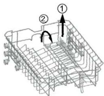 Technical diagram showing a 3D mechanical assembly with labeled components and directional arrows indicating flow or movement.