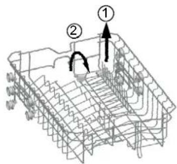 Technical diagram of a mechanical component with numbered parts and directional arrows indicating motion or flow.
