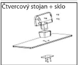 Čtvercový stojan + sklo