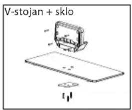 V-stojan + sklo