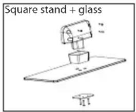 Square stand + glass