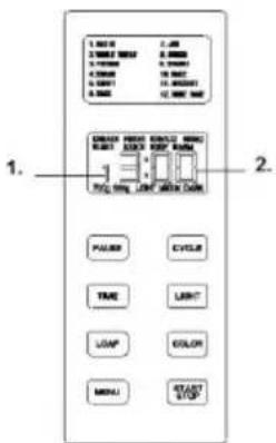 1. MAX 2. MINI 3. MAXI 4. MAXI 5. MAXI 6. MAXI 7. MAXI 8. MAXI 9. MAXI 10. MAXI 11. MAXI 12. MAXI 1. 2. PULSE CYCLE TIME LIGHT LOAD COLOR MENU RETURN S/UP