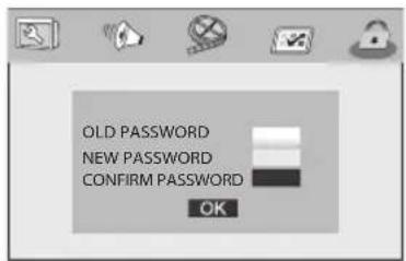 OLD PASSWORD NEW PASSWORD CONFIRM PASSWORD OK