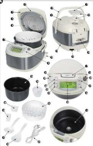 Exploded view diagram of kitchen cooking equipment with labeled parts in Chinese
