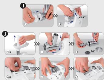 Step-by-step instructions for using a mechanical device, showing steps from tool application to assembly or inspection.