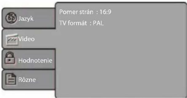 Pomer strán : 16:9 TV formát : PAL Jazyk Video Hodnotenie Rôzne