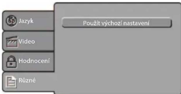 Jazyk Video Hodnocení Různé Použit výchozí nastavení