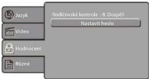 Jazyk Video Hodnocení Různé Rodičovská kontrola : 8. Dospělí Nastavit heslo