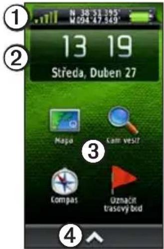 GARMIN 650t PRO - Informace o hlavním menu - 1