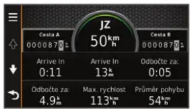 GARMIN Nuvi 66T Lifetime - Zobrazení stránky Informace o cestě - 1