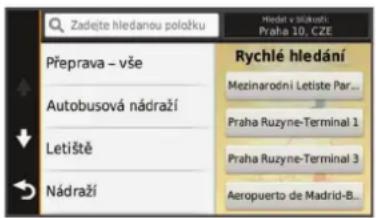 GARMIN Nuvi 67 Lifetime - Vyhledávání v kategorii - 1