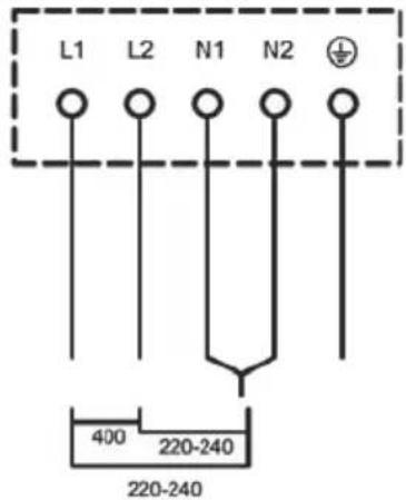 L1 L2 N1 N2 400 220-240 220-240