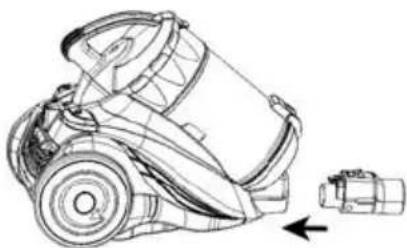 ECG VP 4121 BS eco - Connecting the hose to the vacuum cleaner - 1