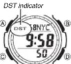 CASIO SGW100-2B - To toggle a city code time between Standard Time and Daylight Saving Time - 1