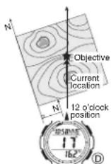 CASIO SGW100-2B - To find the bearing to an objective - 1