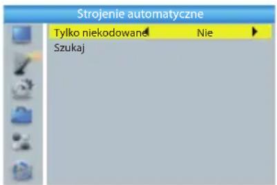 Strojenie automatyczne Tylko niekodowane Nie Szukaj