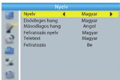 Nyelv Nyelv ← Magyar ► Elsödleges hang Magyar Másodlagos hang Angol Feliratozás nyelv Magyar Teletext Magyar Feliratozás Be