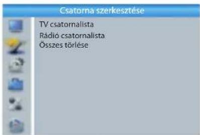 Csatorna szerkesztése TV csatornalista Rádió csatornalista Összes törlése