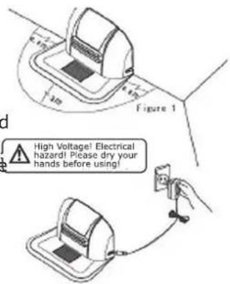 d High Voltage! Electrical hazard! Please dry your hands before using!