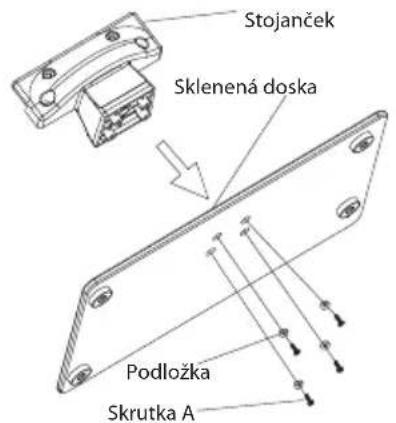 Stojanček Sklenena doska Podložka Skrutka A