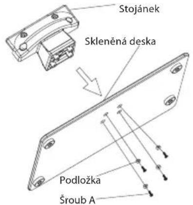 Stojánek Skleněná deska Podložka Šroub A
