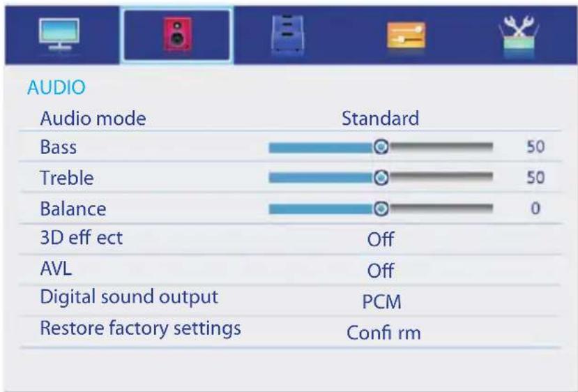ECG 40 732 PVR - Audio menu - 1