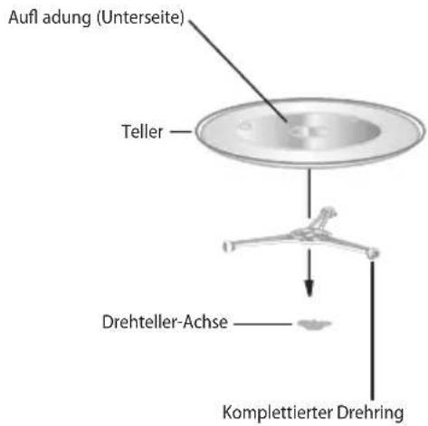 Aufl adung (Unterseite) Teller Drehteller-Achse Komplettierter Drehring