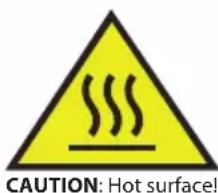 CAUTION: Hot surface!
