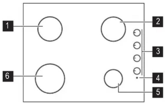 ZANUSSI ZGG67412XA - Disposición de las zonas de cocción - 1
