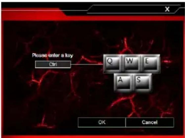 Please enter a key Ctrl Q W E A S OK Cancel
