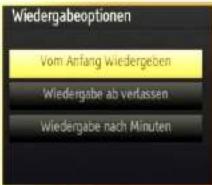 Wiedergabeoptionen Vom Anfang Wiedergeben Wiedergabe ab verlassen Wiedergabe nach Minuten
