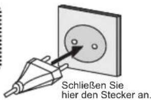 Schließen Sie hier den Stecker an.