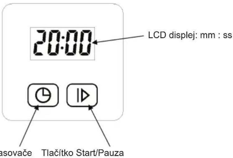 LCD displej: mm : ss 20:00 lasovače Tlačitko Start/Pauza