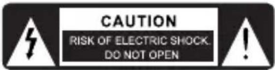 CAUTION RISK OF ELECTRIC SHOCK. DO NOT OPEN