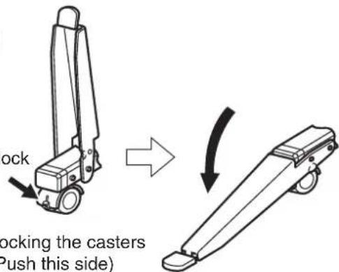 Lock locking the casters Push this side)