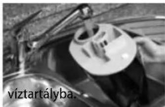 víztartályba.