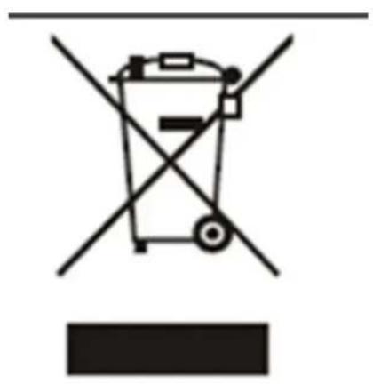 Diagram of a trash bin with crossed and unbroken lines indicating no waste or discharge