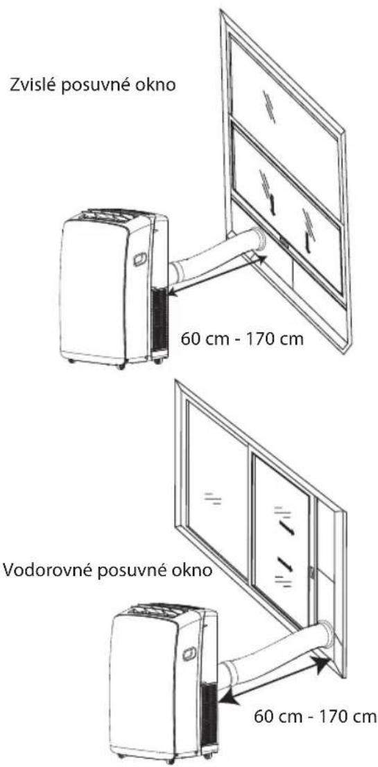 Zvislé posuvné okno 60 cm - 170 cm Vodorovné posuvné okno 60 cm - 170 cm
