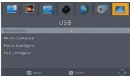 USB MediaPlayer Photo Configure Movie Configure PVR Configure