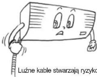 Luźne kable stwarzają ryzyko